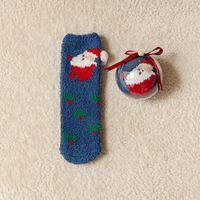 Women's Simple Style Christmas Tree Santa Claus Snowman Cotton Jacquard Crew Socks sku image 12