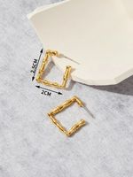 Simple Style Square Copper Gold Plated Ear Studs 1 Pair main image 3