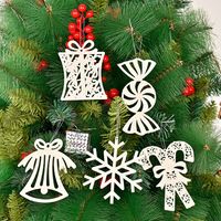 Wholesale Snowflakes Candy Cane Bell Christmas Tree Pendant Nihaojewelry sku image 2