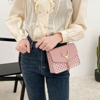 Women's Mini Pu Leather Color Block Lingge Fashion Square Magnetic Buckle Crossbody Bag main image 2