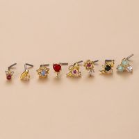 Fashion Heart Shape Stainless Steel Plating Artificial Pearls Zircon Nose Studs 1 Piece main image 3