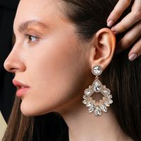 Fashion Water Droplets Alloy Inlay Rhinestones Women's Drop Earrings 1 Pair main image 4