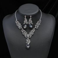 Luxurious Water Droplets Alloy Plating Rhinestones Women's Earrings Necklace sku image 6