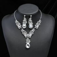 Luxurious Water Droplets Alloy Plating Rhinestones Women's Earrings Necklace sku image 3