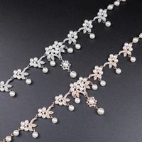 Luxurious Leaves Alloy Plating Artificial Pearls Rhinestones Women's Earrings Necklace main image 5