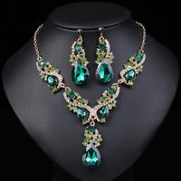 Luxurious Water Droplets Alloy Plating Rhinestones Women's Earrings Necklace main image 1