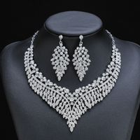 Luxurious Geometric Alloy Plating Artificial Crystal Women's Earrings Necklace main image 5
