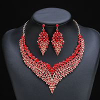 Luxurious Geometric Alloy Plating Artificial Crystal Women's Earrings Necklace main image 4