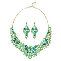 Luxurious Flower Alloy Inlay Artificial Crystal Women's Earrings Necklace main image 3