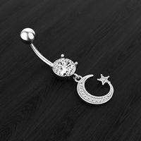 Fashion Moon Stainless Steel Plating Zircon Belly Ring main image 5