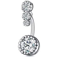 Sexy Round Stainless Steel Plating Zircon Belly Ring sku image 1