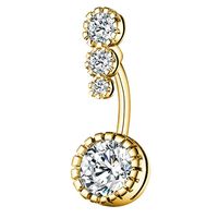 Sexy Round Stainless Steel Plating Zircon Belly Ring sku image 2