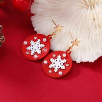 Mignon Bonhomme De Neige Alliage Placage Femmes Boucles D'oreilles 1 Paire main image 1