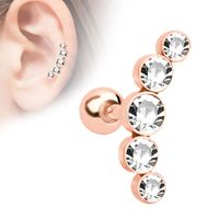 Fashion Geometric Stainless Steel Inlay Artificial Diamond Ear Studs 1 Piece main image 5