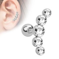 Fashion Geometric Stainless Steel Inlay Artificial Diamond Ear Studs 1 Piece main image 3