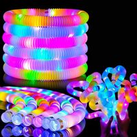 Fashion Diy Decompression Color Luminous Stretch Water Pipe Sound Extension Tube Toy 1 Piece sku image 4