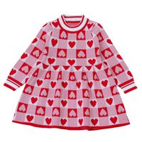 Cute Heart Shape Knit Girls Dresses main image 5