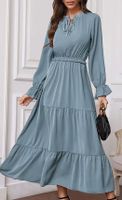 Women's Regular Dress Fashion Round Neck Patchwork Long Sleeve Solid Color Maxi Long Dress Daily main image 5