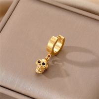 1 Piece Vintage Style Skull Plating Stainless Steel Dangling Earrings sku image 4