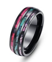 Fashion Stripe Stainless Steel Men's Ceramic Ring main image 3