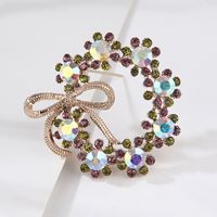 Retro Flower Bow Knot Alloy Inlay Artificial Pearls Rhinestones Women's Brooches sku image 3