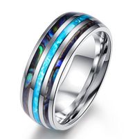 Fashion Stripe Stainless Steel Men's Ceramic Ring main image 4
