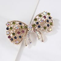 Retro Flower Bow Knot Alloy Inlay Artificial Pearls Rhinestones Women's Brooches sku image 1