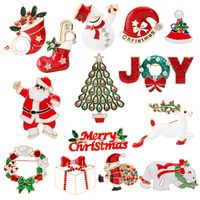 Fashion Christmas Tree Santa Claus Elk Alloy Enamel Rhinestones Unisex Brooches main image 1