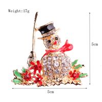 Fashion Christmas Hat Christmas Tree Snowman Alloy Inlay Rhinestones Unisex Brooches sku image 24