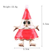 Fashion Christmas Hat Christmas Tree Snowman Alloy Inlay Rhinestones Unisex Brooches sku image 3