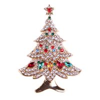 Fashion Christmas Hat Christmas Tree Snowman Alloy Inlay Rhinestones Unisex Brooches main image 2