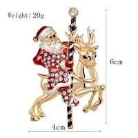 Fashion Christmas Hat Christmas Tree Snowman Alloy Inlay Rhinestones Unisex Brooches sku image 28