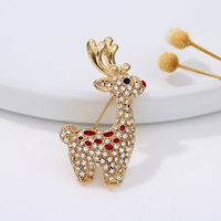 Fashion Elk Alloy Enamel Inlay Rhinestones Women's Brooches main image 4