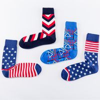 Men's Casual National Flag Stripe Cotton Jacquard Ankle Socks main image 5