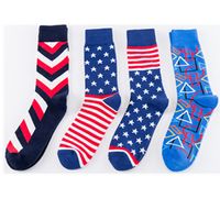 Men's Casual National Flag Stripe Cotton Jacquard Ankle Socks main image 1