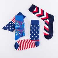 Men's Casual National Flag Stripe Cotton Jacquard Ankle Socks main image 2