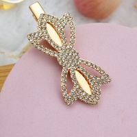 Moda Estrella Nudo De Lazo Metal Embutido Diamantes De Imitación Perla Pinza Para El Cabello 1 Pieza sku image 5