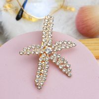 Moda Estrella Nudo De Lazo Metal Embutido Diamantes De Imitación Perla Pinza Para El Cabello 1 Pieza sku image 9