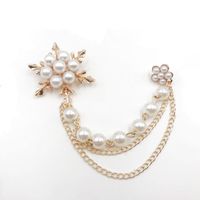 Mode Fleur Alliage Placage Perles Artificielles Femmes Broches main image 4