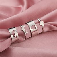 Fashion Butterfly Alloy Plating Couple Rings sku image 7