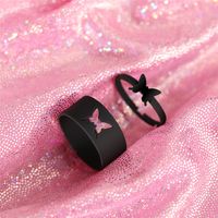 Fashion Butterfly Alloy Plating Couple Rings sku image 8