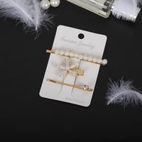 Fashion Star Alloy Inlay Pearl Hair Clip 3 Pieces sku image 7