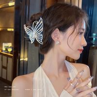 Elegant Fashion Butterfly Metal Handmade Butterfly Rhinestones Hair Clip main image 1