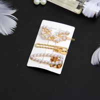 Fashion Star Alloy Inlay Pearl Hair Clip 3 Pieces sku image 6