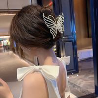 Elegant Fashion Butterfly Metal Handmade Butterfly Rhinestones Hair Clip main image 3