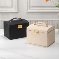 Fashion Solid Color Leather Jewelry Boxes main image 4