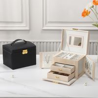 Fashion Solid Color Leather Jewelry Boxes main image 3