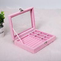 Simple Style Solid Color Flannel Jewelry Boxes sku image 2