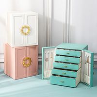 Fashion Solid Color Pu Alloy Jewelry Boxes 1 Piece main image 1