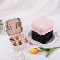 Fashion Solid Color Pu Leather Jewelry Boxes main image 1